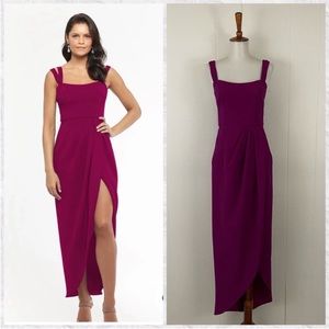 Xscape Orchid Double Strap High Low Faux Wrap Dress